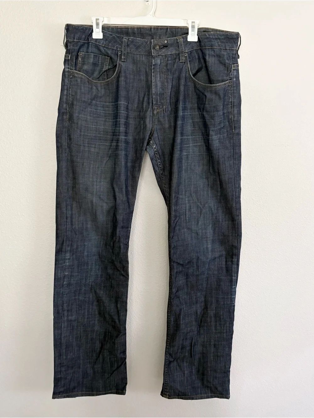 Buffalo David Bitton Jeans Mens Size 38x34 Six Straight Stretch Denim Dark Wash